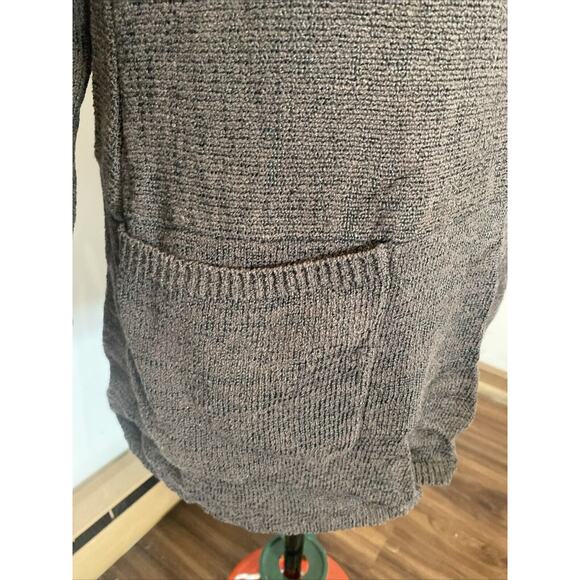 Soft Surroundings Cowl Neck Sweater Knit Tunic Dress Textured Pockets Brown S/M - Picture 2 of 6